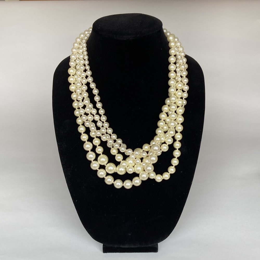 J. Crew Pearl 5 Strand Twisted Hammond Necklace